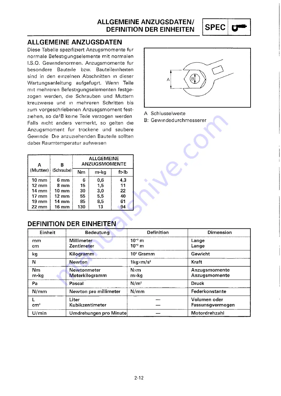 Yamaha 2000 YZ250/LC Скачать руководство пользователя страница 101