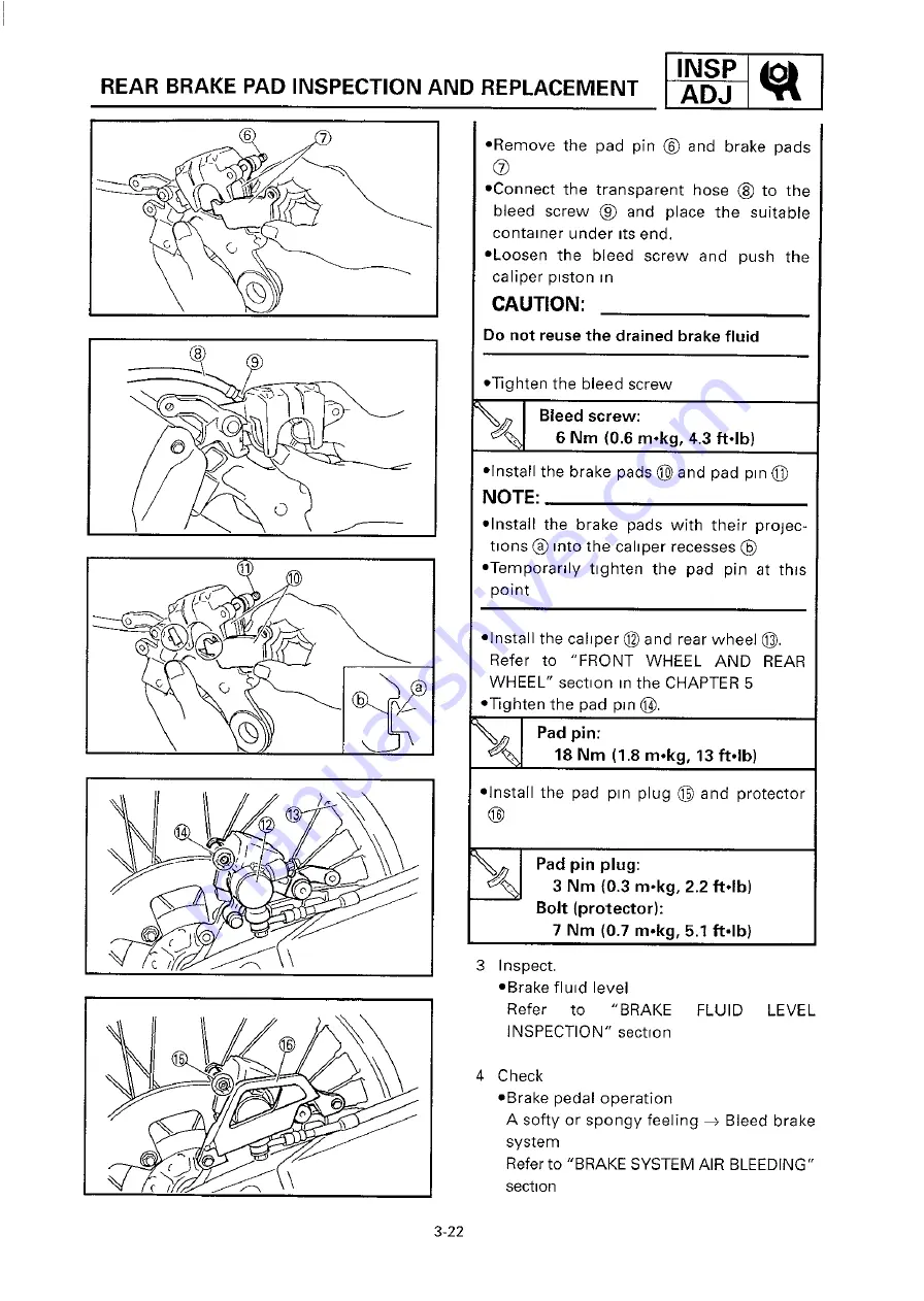 Yamaha 2000 YZ250/LC Owner'S Service Manual Download Page 172