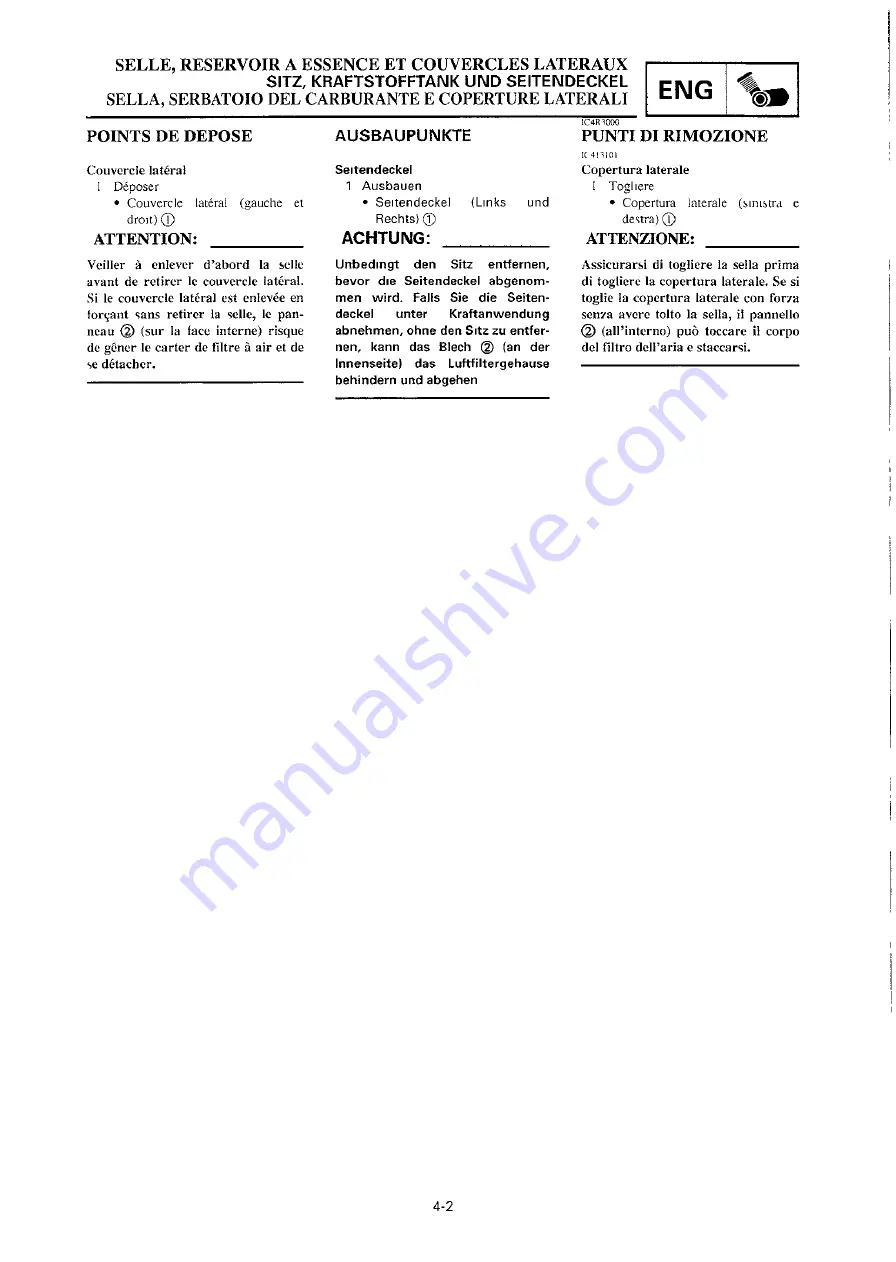 Yamaha 2000 YZ250/LC Owner'S Service Manual Download Page 213