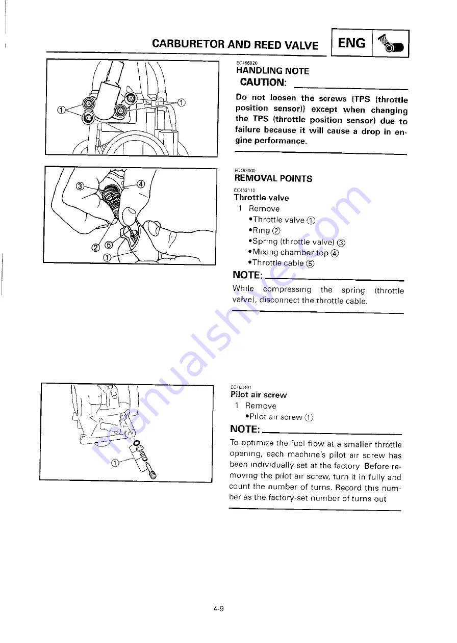 Yamaha 2000 YZ250/LC Owner'S Service Manual Download Page 226