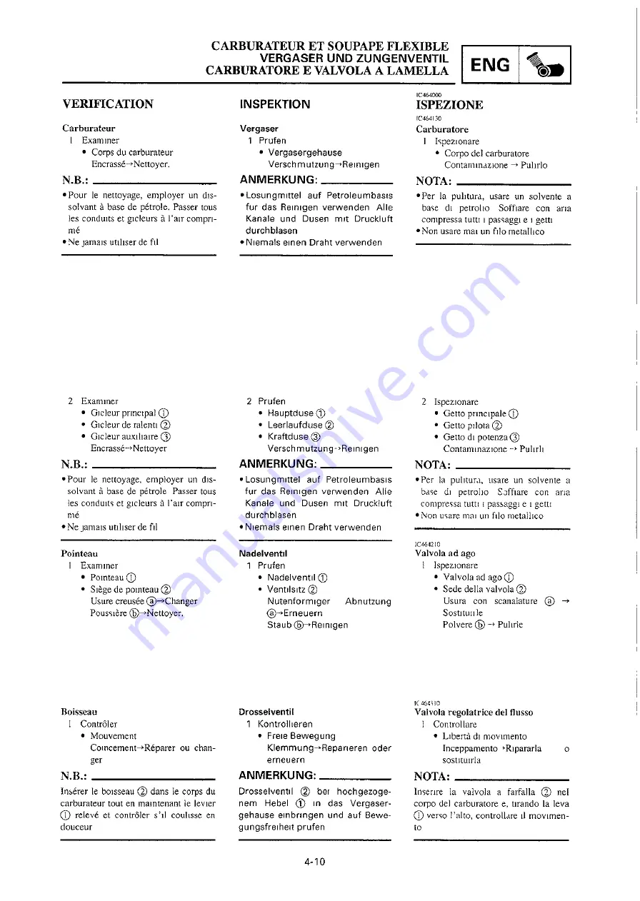 Yamaha 2000 YZ250/LC Owner'S Service Manual Download Page 229