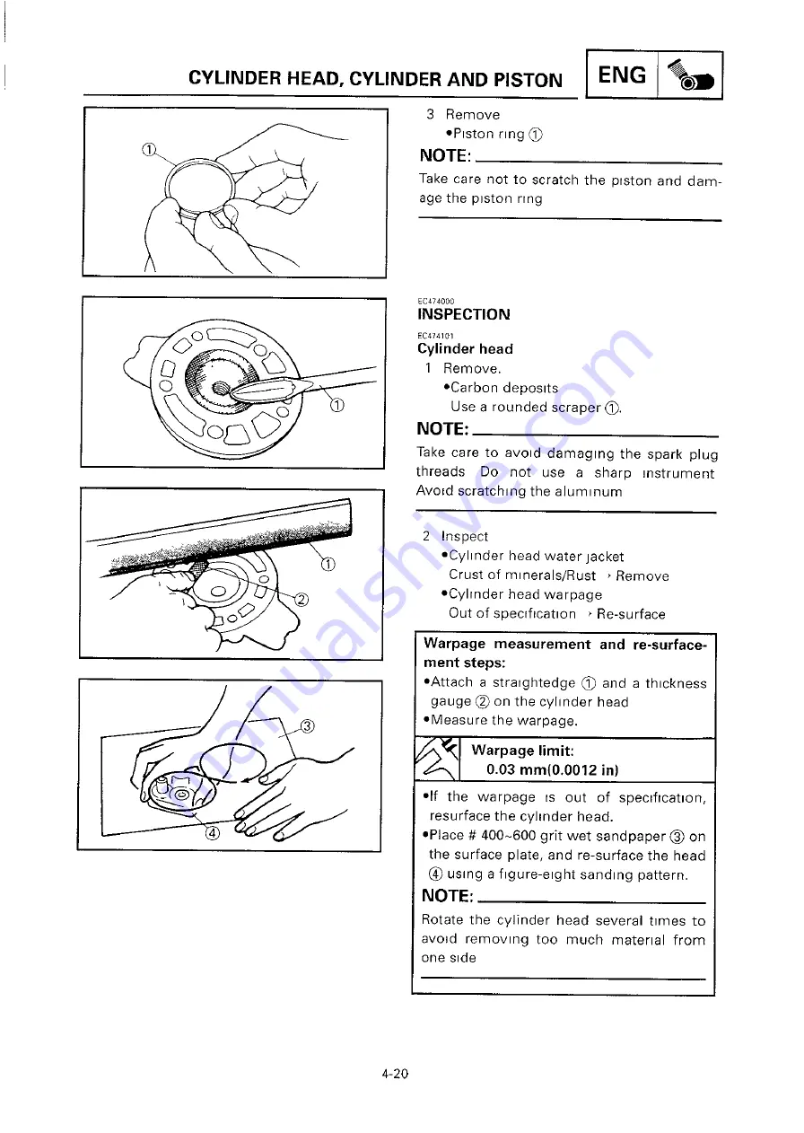 Yamaha 2000 YZ250/LC Owner'S Service Manual Download Page 248