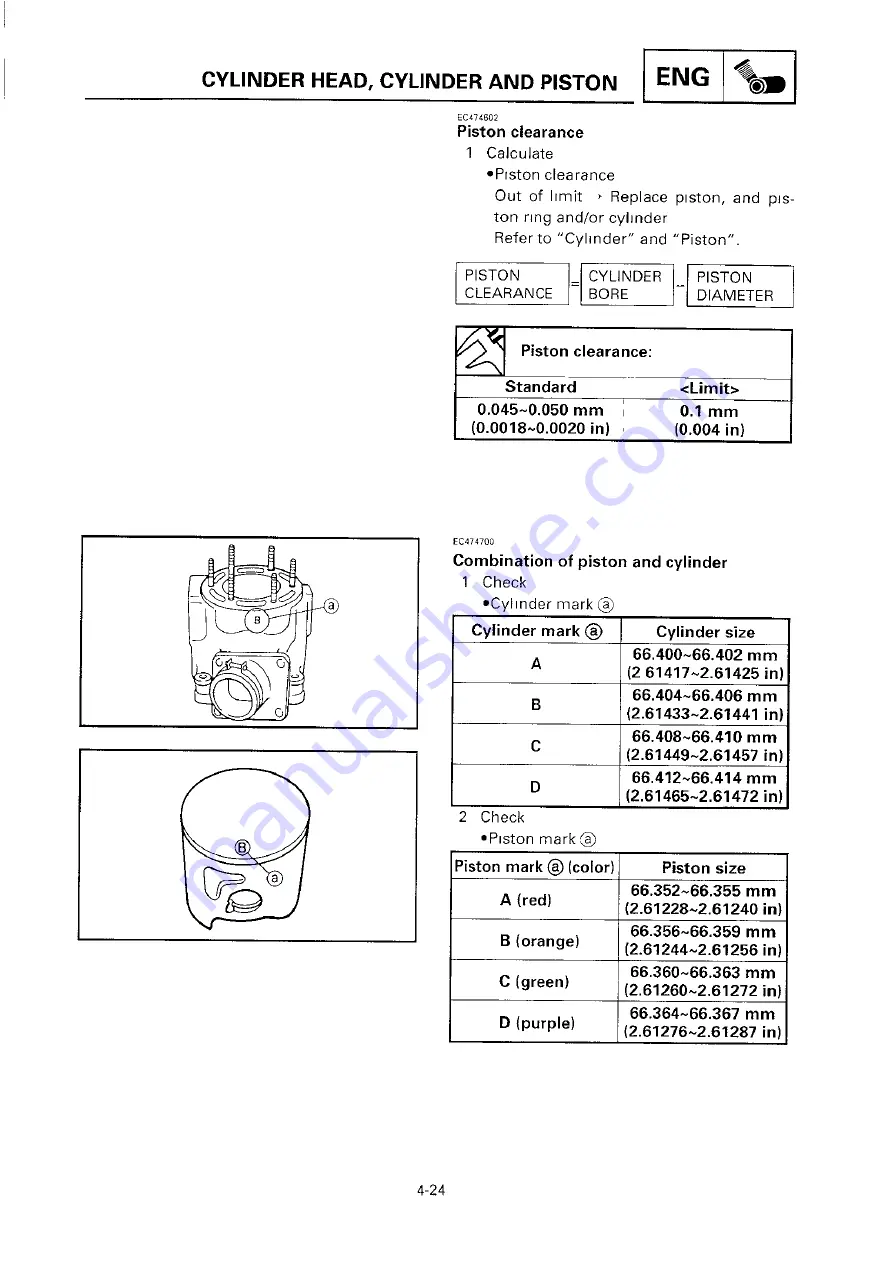 Yamaha 2000 YZ250/LC Owner'S Service Manual Download Page 256