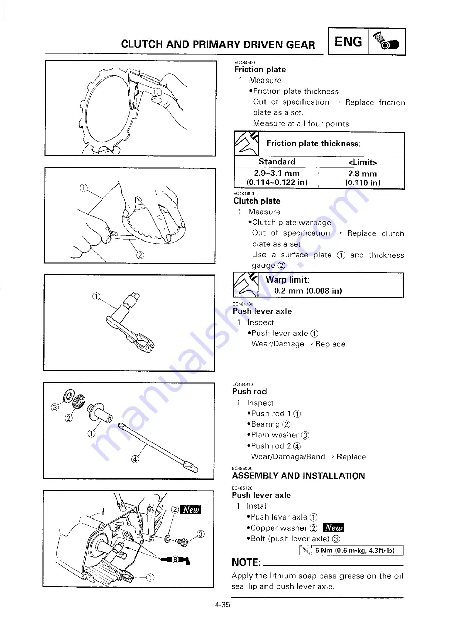 Yamaha 2000 YZ250/LC Owner'S Service Manual Download Page 278