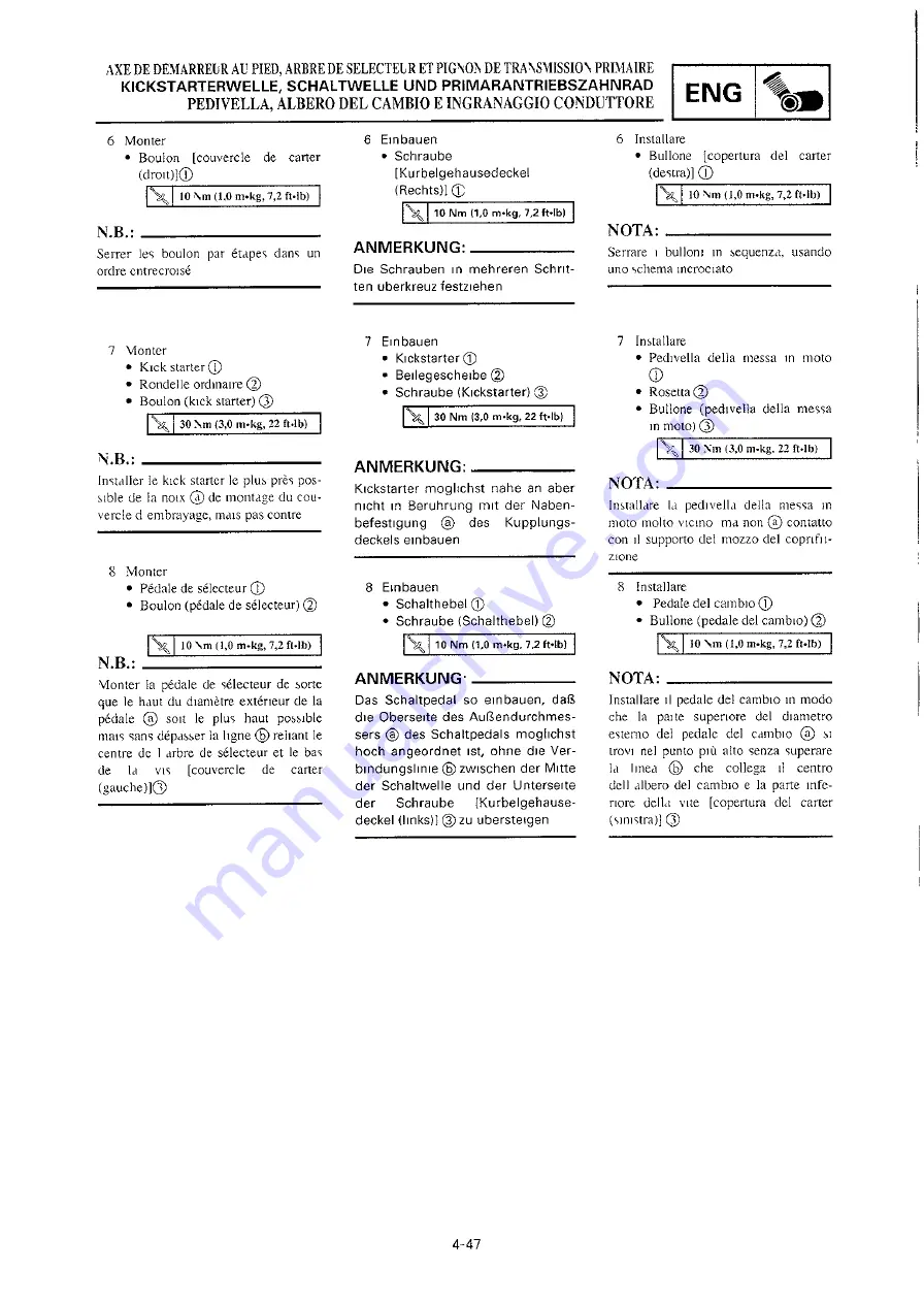 Yamaha 2000 YZ250/LC Owner'S Service Manual Download Page 303