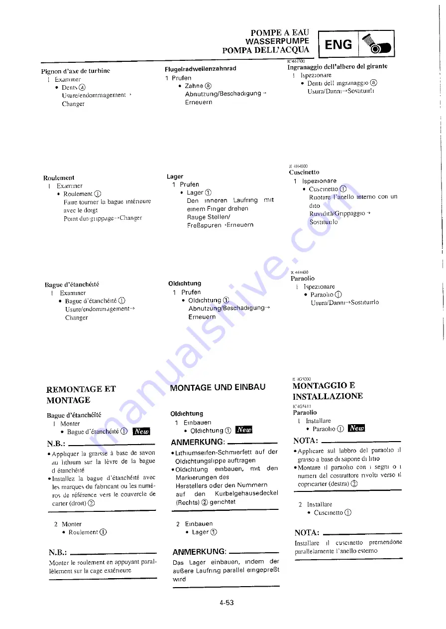 Yamaha 2000 YZ250/LC Owner'S Service Manual Download Page 315