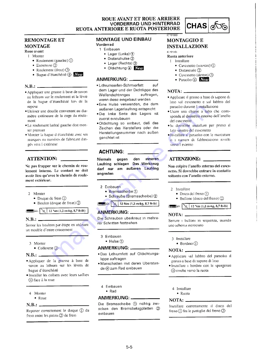 Yamaha 2000 YZ250/LC Owner'S Service Manual Download Page 369