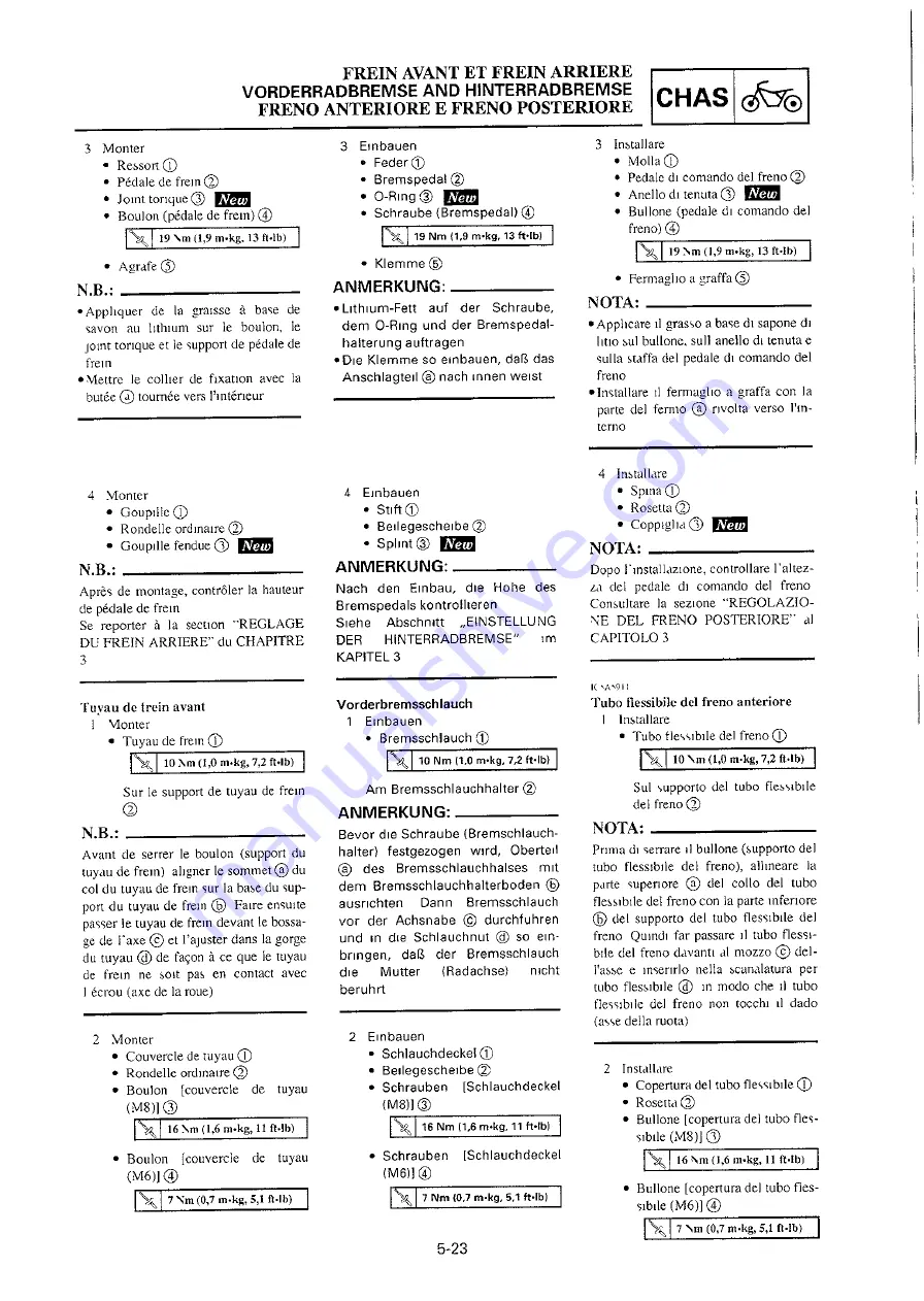 Yamaha 2000 YZ250/LC Owner'S Service Manual Download Page 405