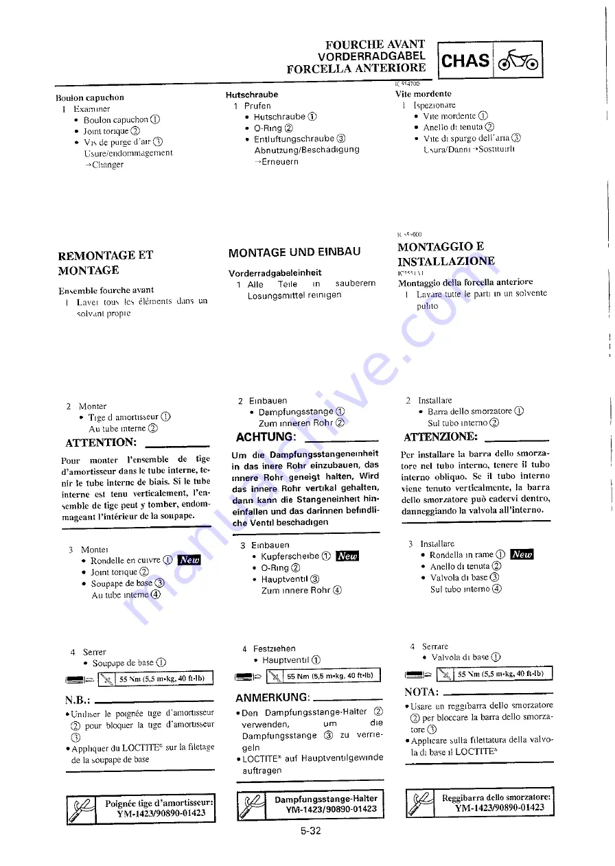 Yamaha 2000 YZ250/LC Owner'S Service Manual Download Page 423