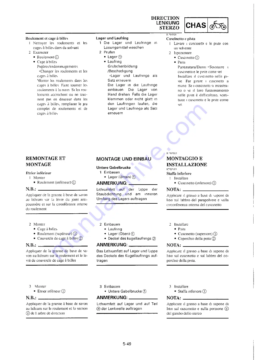 Yamaha 2000 YZ250/LC Owner'S Service Manual Download Page 457