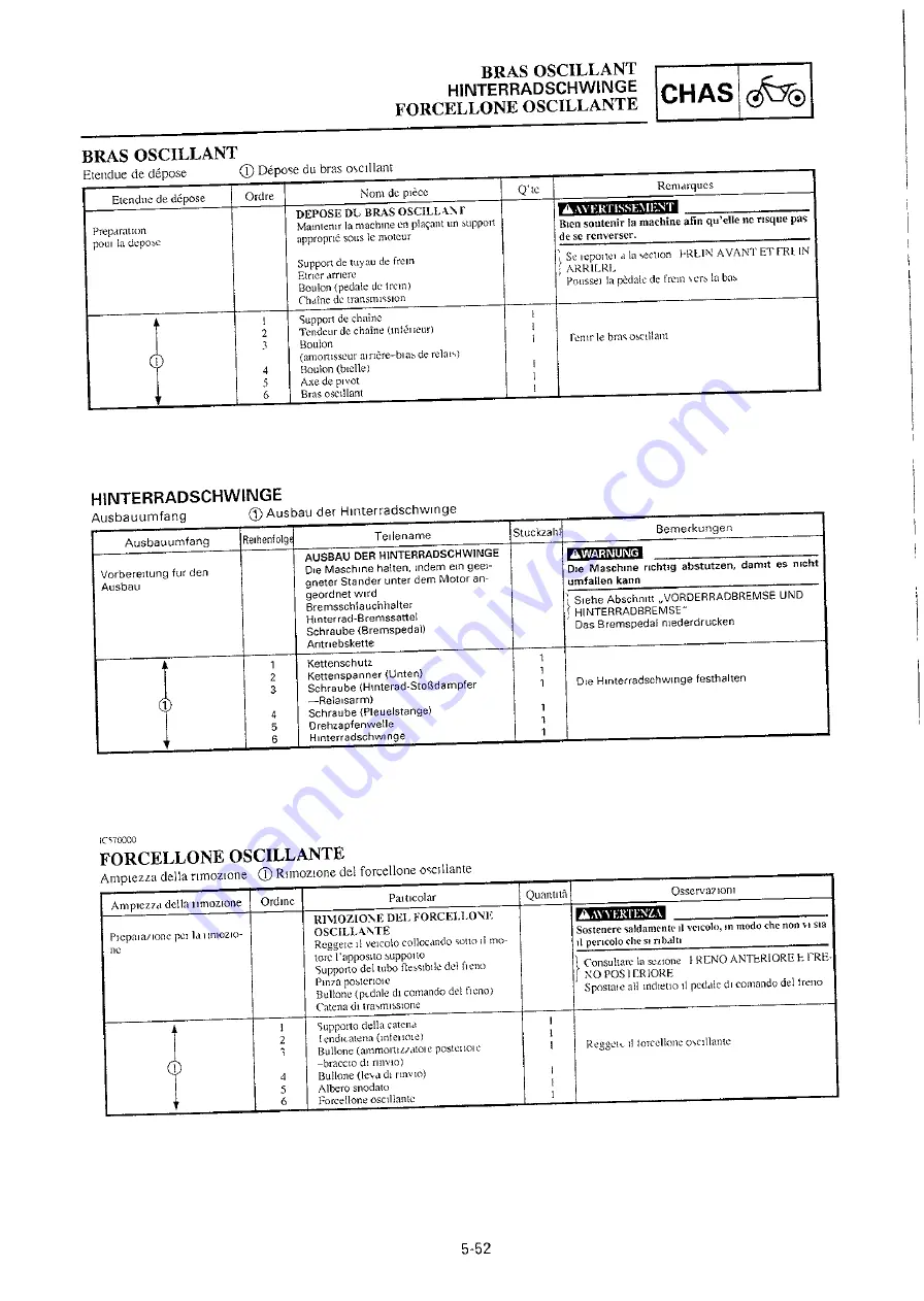 Yamaha 2000 YZ250/LC Owner'S Service Manual Download Page 463