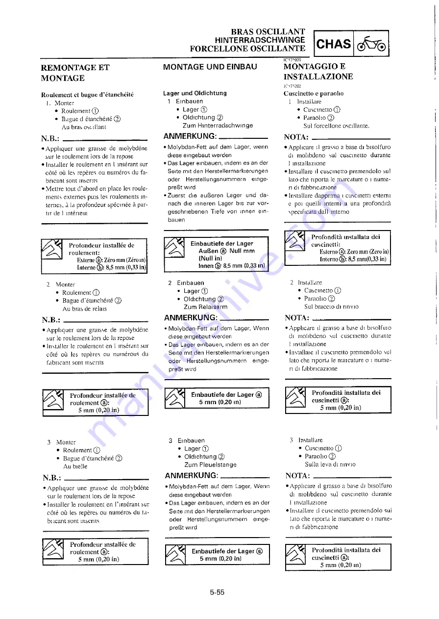 Yamaha 2000 YZ250/LC Owner'S Service Manual Download Page 469