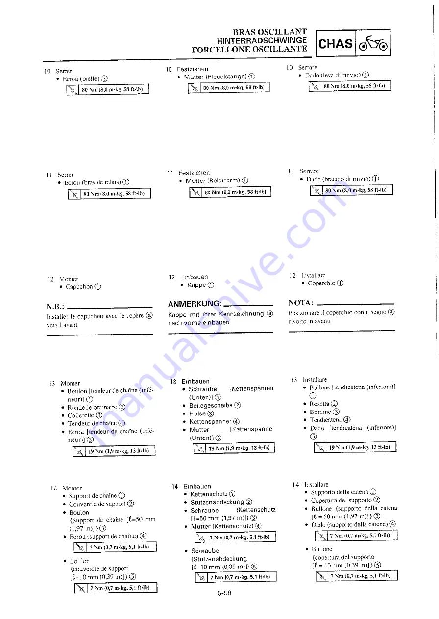 Yamaha 2000 YZ250/LC Owner'S Service Manual Download Page 475