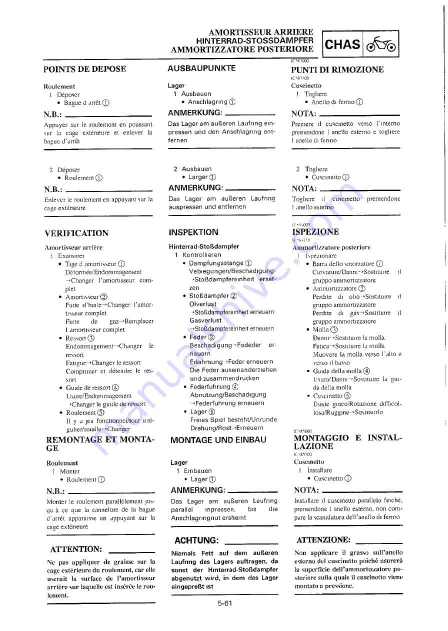 Yamaha 2000 YZ250/LC Owner'S Service Manual Download Page 481