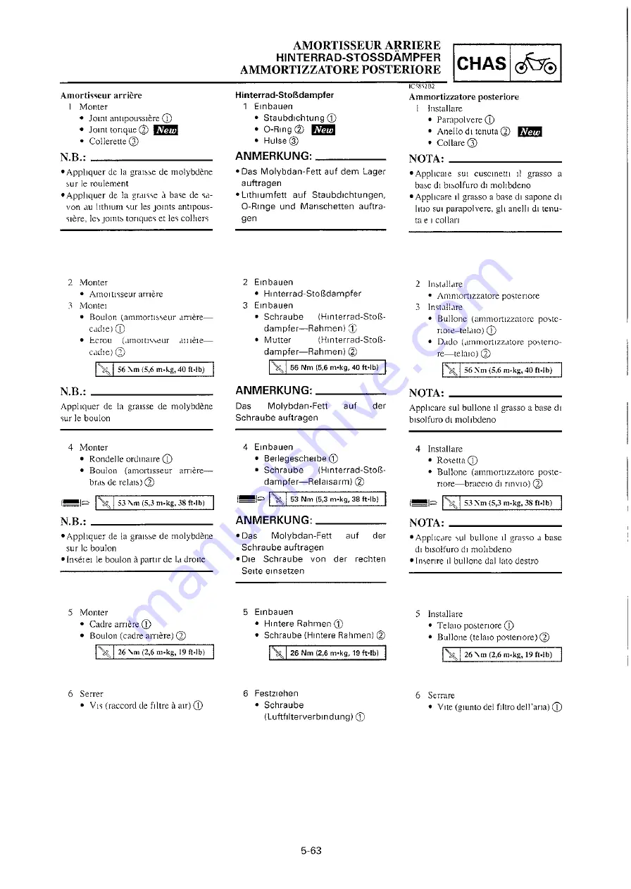 Yamaha 2000 YZ250/LC Owner'S Service Manual Download Page 485