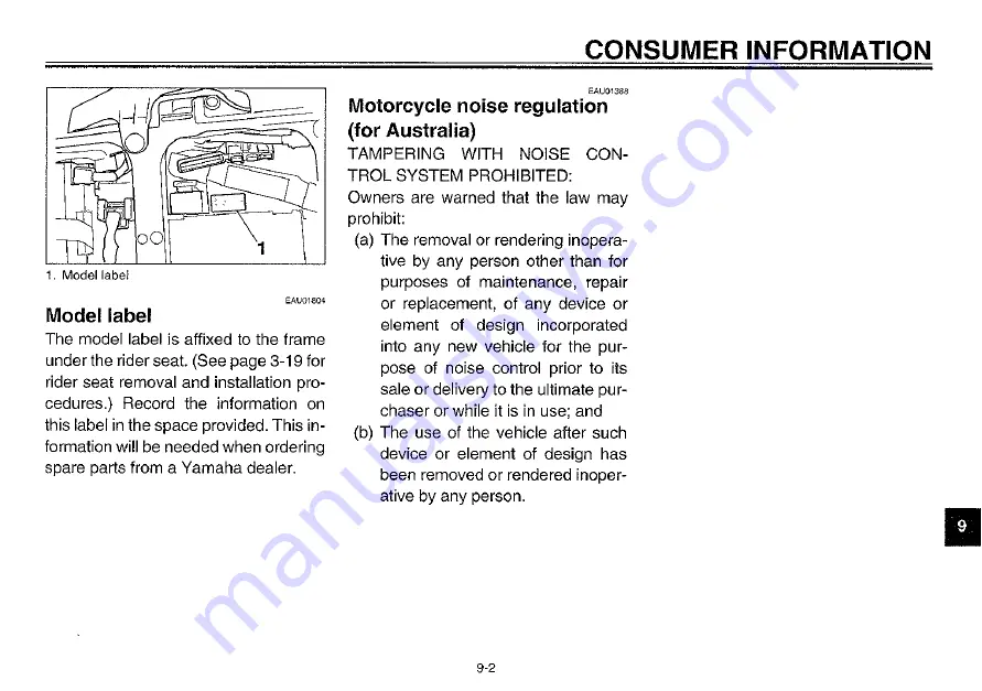 Yamaha 2003 YZF-R6R Owner'S Manual Download Page 125