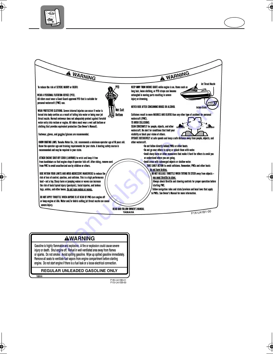Yamaha 2006 WaveRunner FX Cruiser High Output Скачать руководство пользователя страница 12