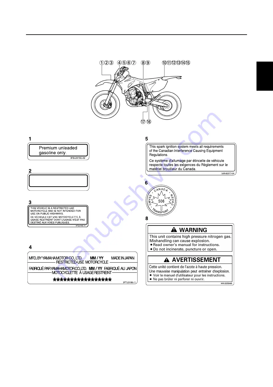 Yamaha 2010 WR450F Скачать руководство пользователя страница 11