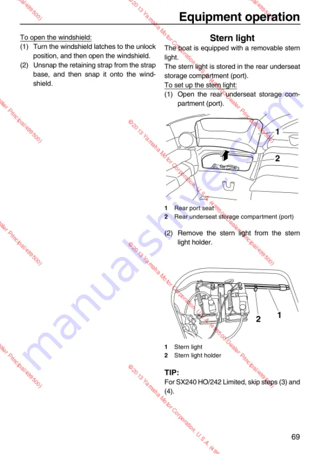 Yamaha 2013 242 Limited S Owner'S/Operator'S Manual Download Page 75