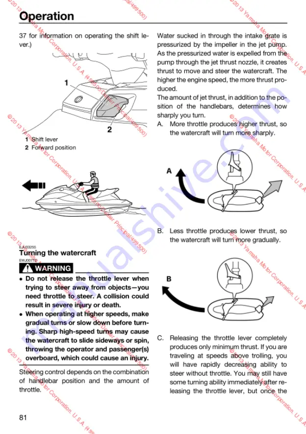 Yamaha 2014 Waverunner FX Cruiser HO Скачать руководство пользователя страница 86