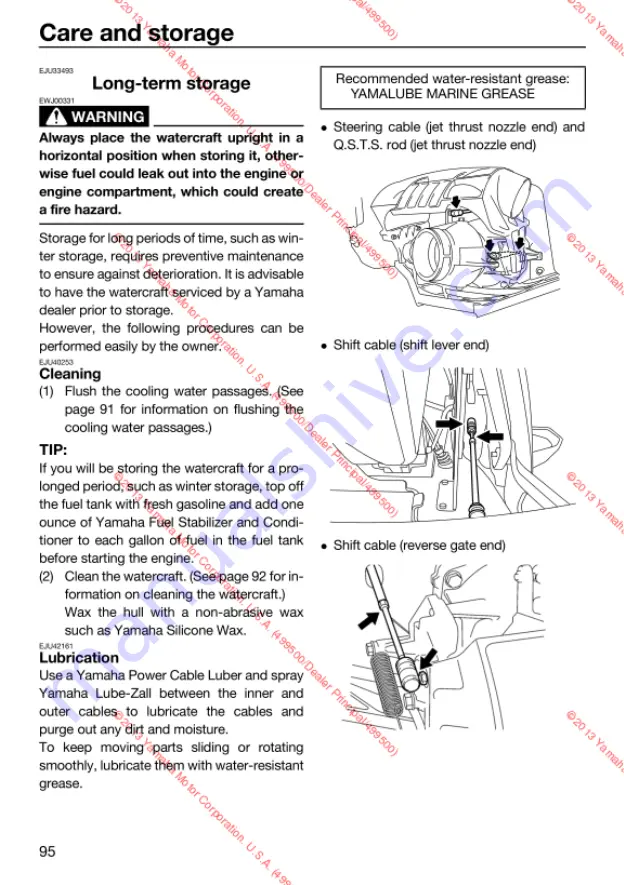 Yamaha 2014 Waverunner FX Cruiser HO Owner'S/Operator'S Manual Download Page 100