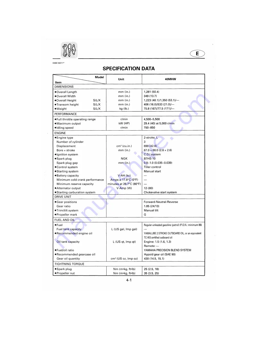 Yamaha 40W Owner'S Manual Download Page 90