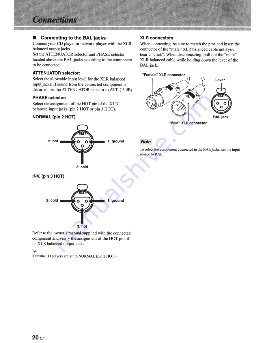 Yamaha A-52100 Owner'S Manual Download Page 20