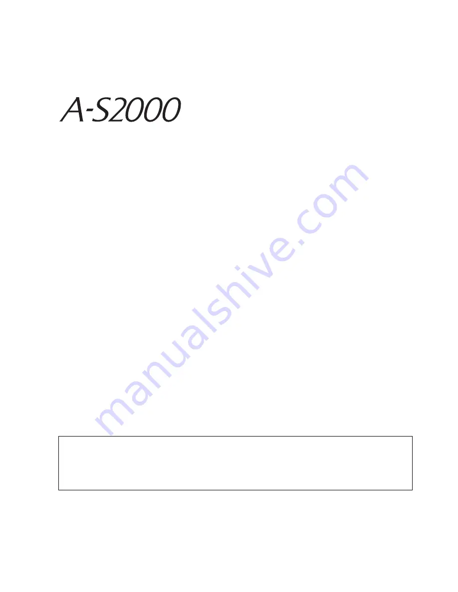 Yamaha A-S2000 - Amplifier Owner'S Manual Download Page 4