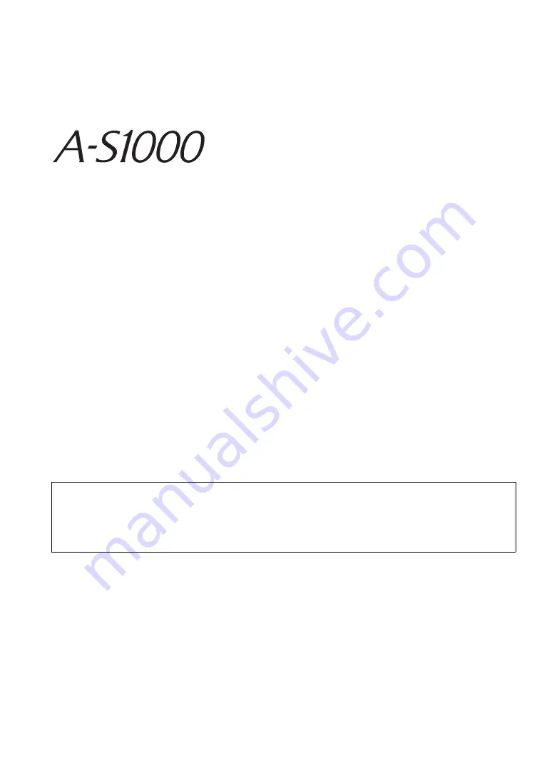 Yamaha AS1000 - Amplifier Owner'S Manual Download Page 4