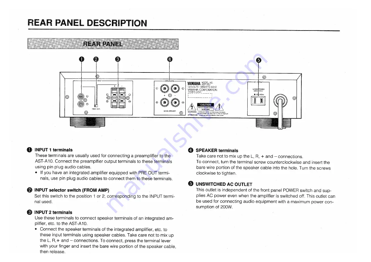 Yamaha AST-A10 User Manual Download Page 7