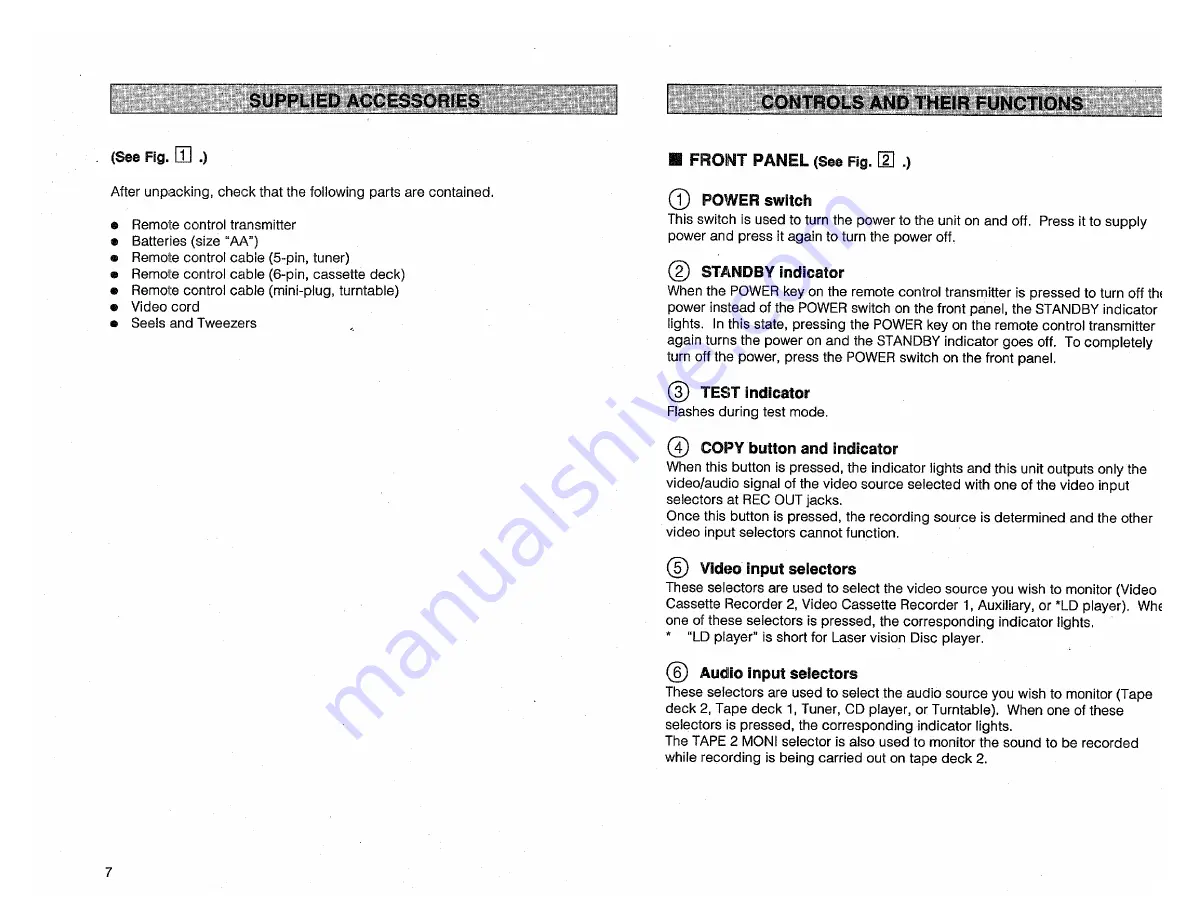 Yamaha AVX-700 Owner'S Manual Download Page 8