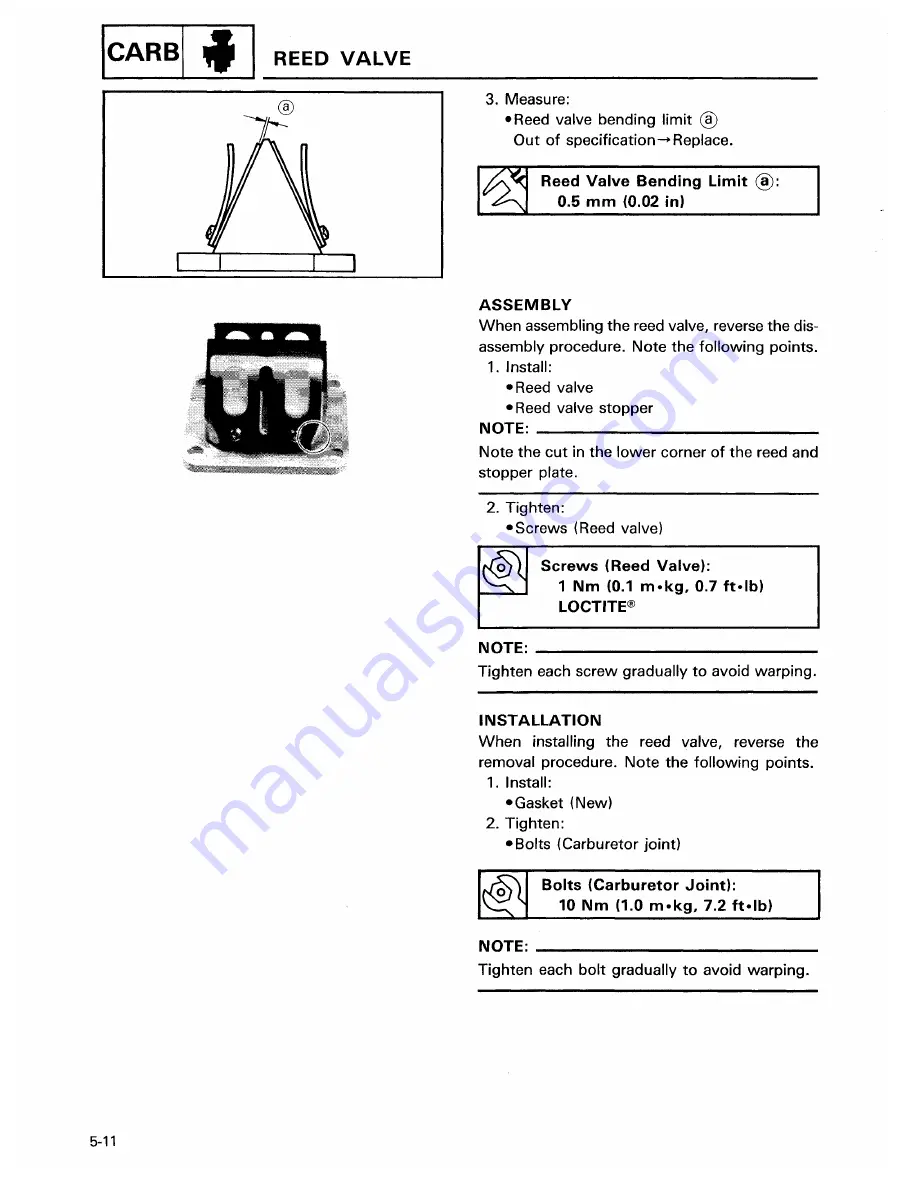 Yamaha BANSHEE YFZ350 Service Manual Download Page 182