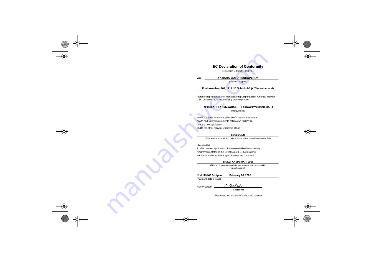 Yamaha BEAR TRACKER YFM250XS Owner'S Manual Download Page 4