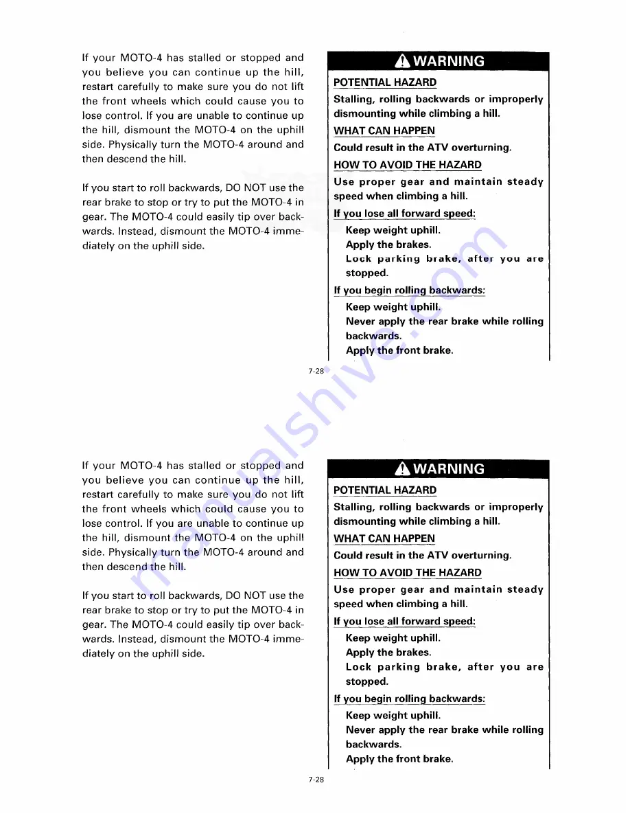 Yamaha Blaster YSF200K Owner'S Manual Download Page 89