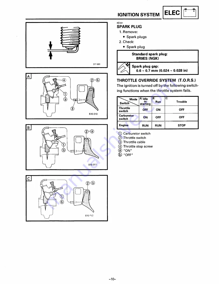 Yamaha BR250F Service Manual Download Page 169