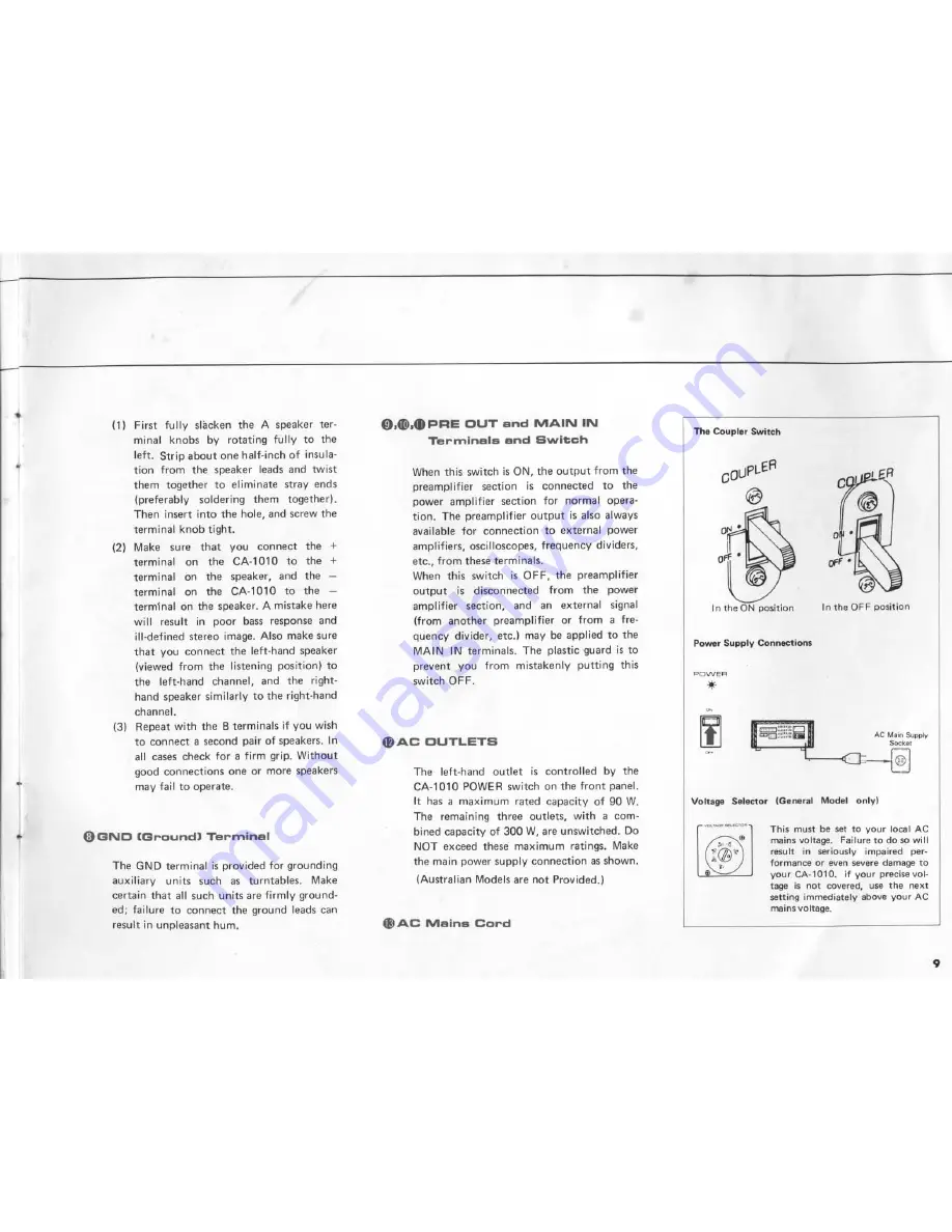 Yamaha CA1010 Owner'S Manual Download Page 9