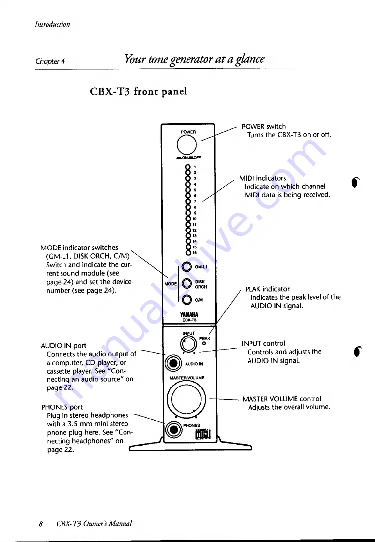 Yamaha CBX-T3 Owner'S Manual Download Page 13