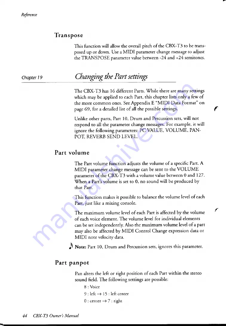 Yamaha CBX-T3 Owner'S Manual Download Page 49