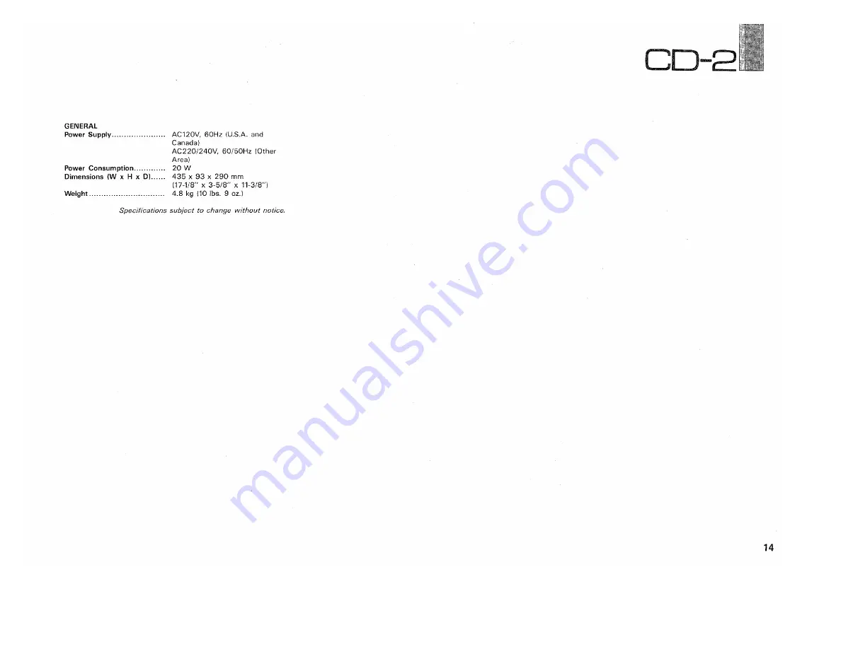 Yamaha CD-2 Owner'S Manual Download Page 15