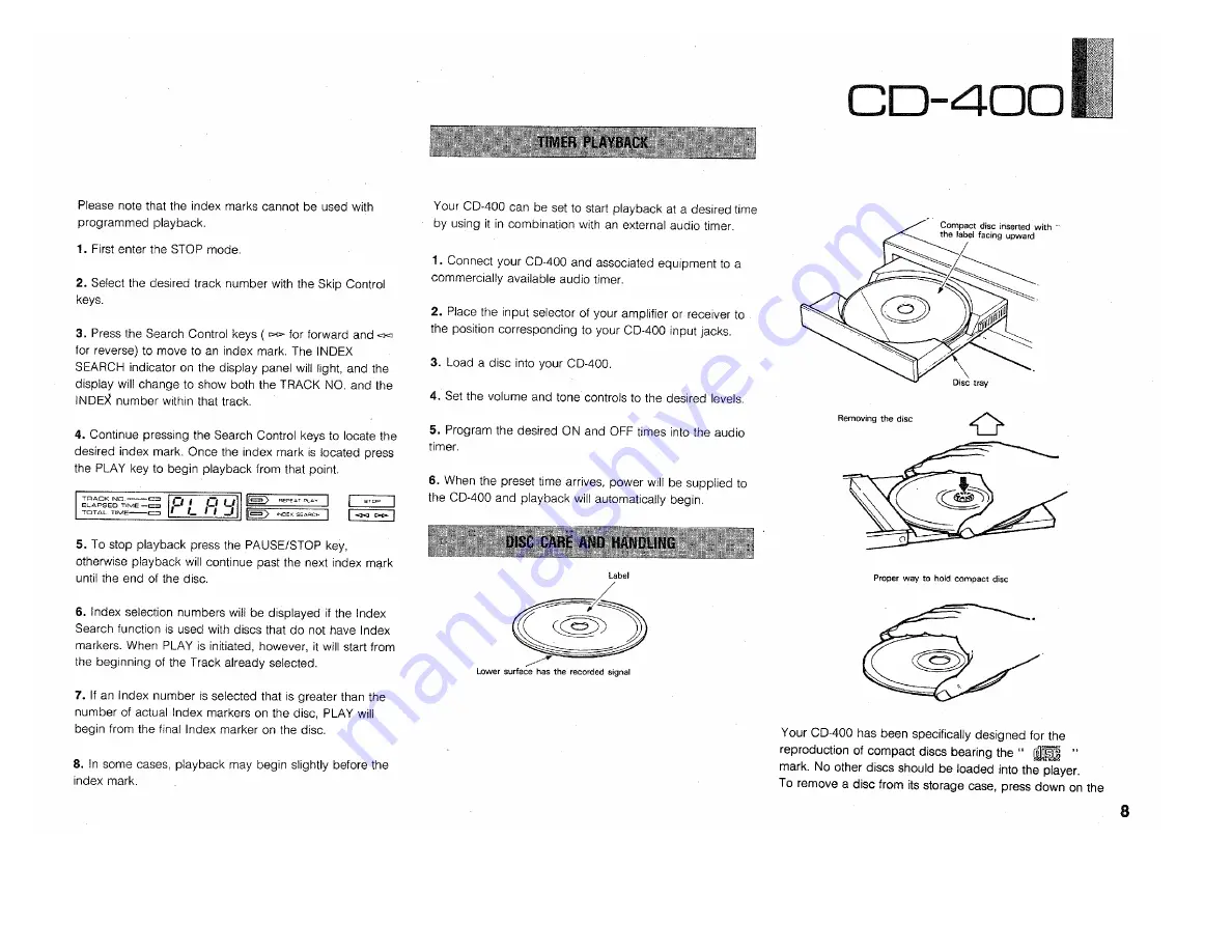 Yamaha CD-400 Скачать руководство пользователя страница 9