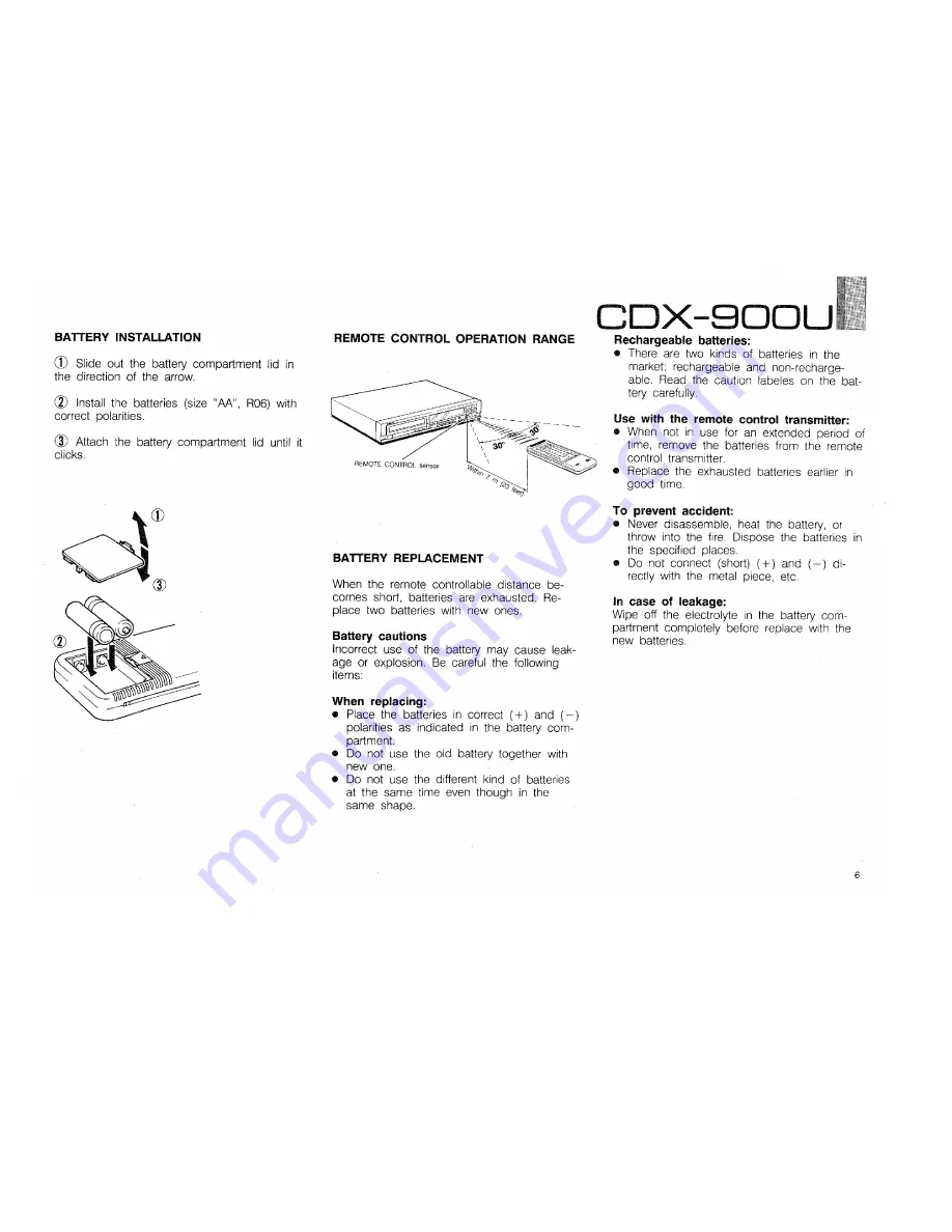 Yamaha CDX-900U Owner'S Manual Download Page 7