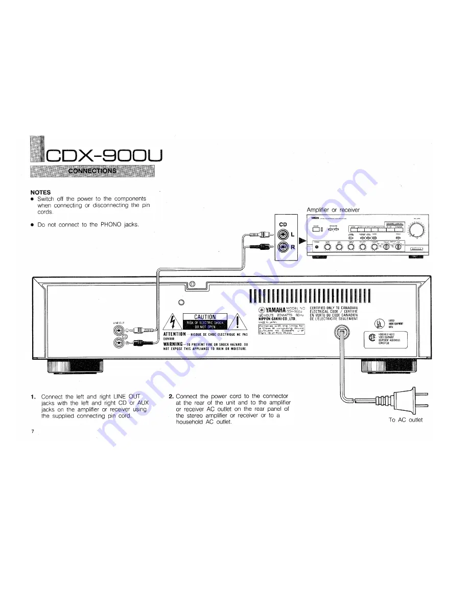 Yamaha CDX-900U Owner'S Manual Download Page 8