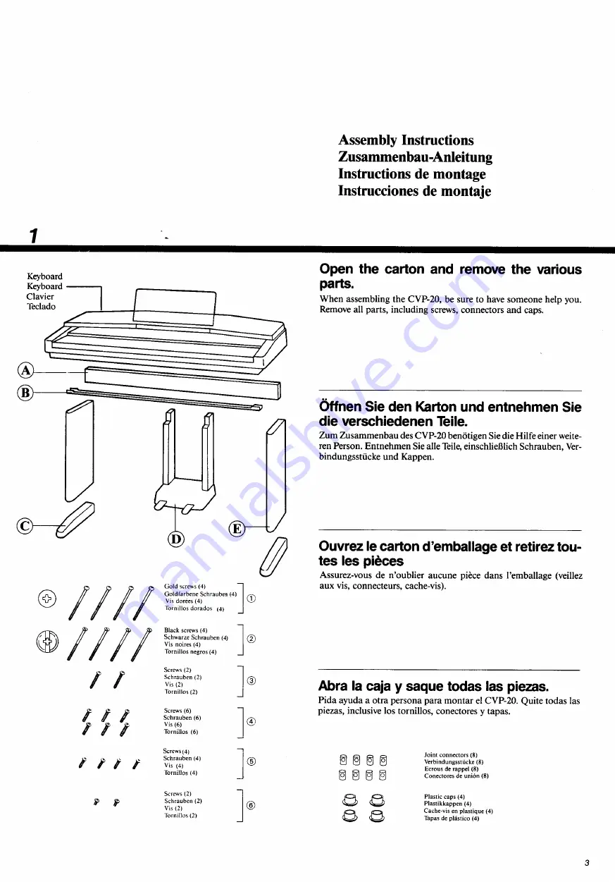 Yamaha Clavinova CVP-20 Owner'S Manual Download Page 5