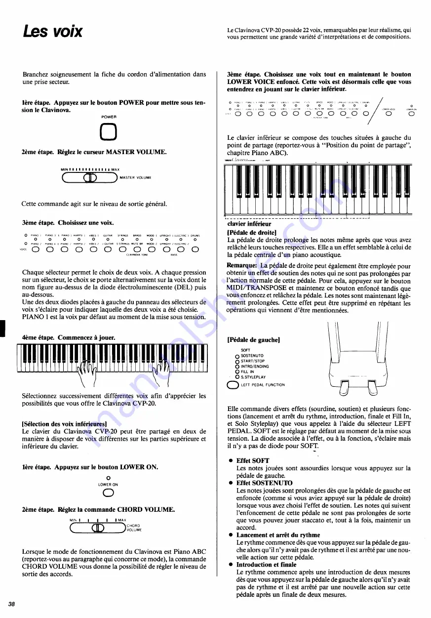 Yamaha Clavinova CVP-20 Скачать руководство пользователя страница 10