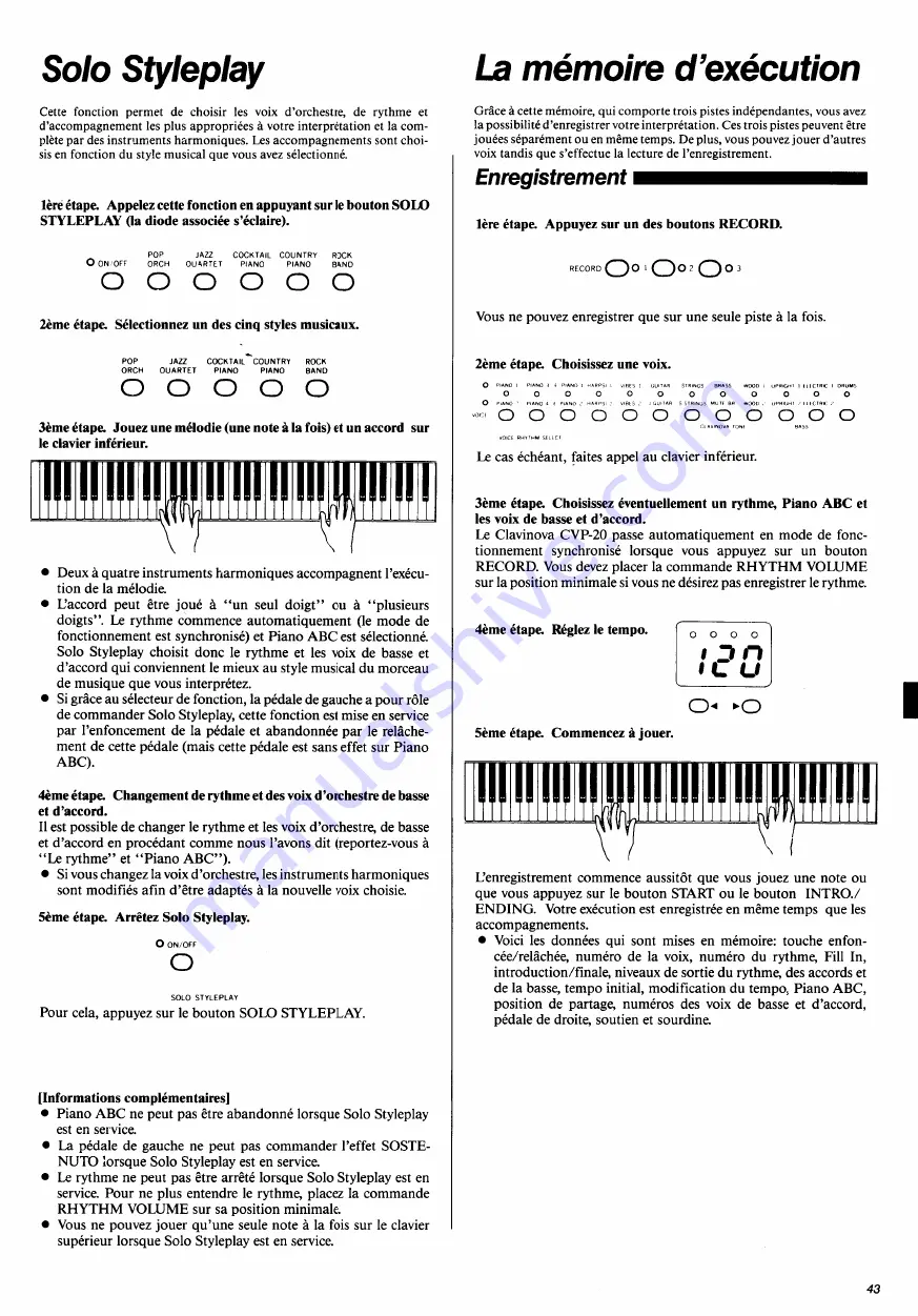 Yamaha Clavinova CVP-20 Owner'S Manual Download Page 15