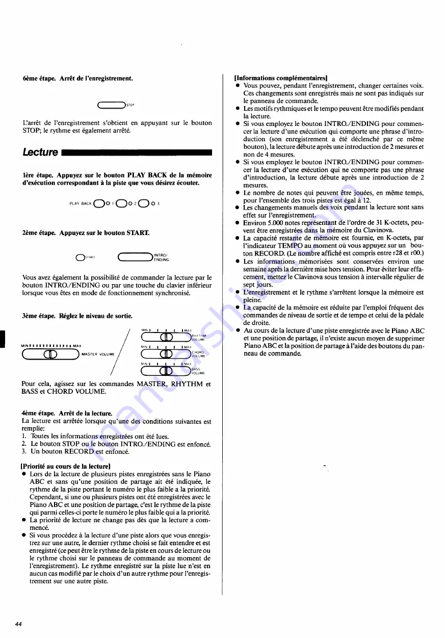 Yamaha Clavinova CVP-20 Owner'S Manual Download Page 16