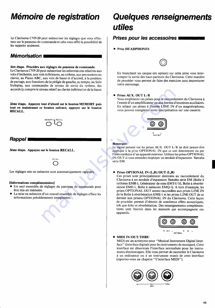 Yamaha Clavinova CVP-20 Owner'S Manual Download Page 17