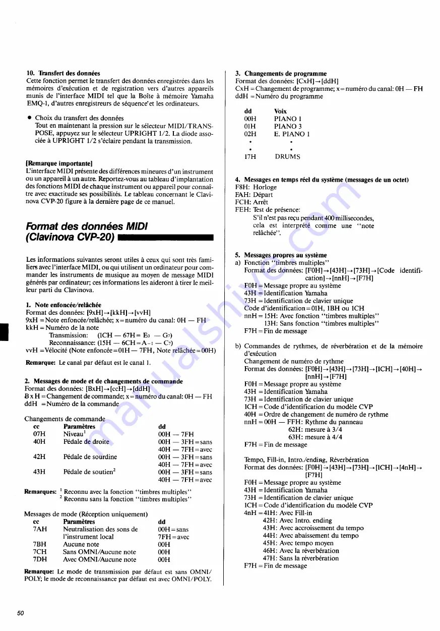 Yamaha Clavinova CVP-20 Owner'S Manual Download Page 22