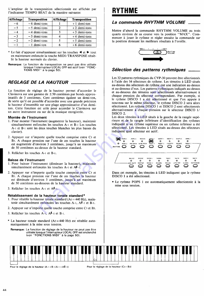 Yamaha Clavinova CVP-30 Owner'S Manual Download Page 14