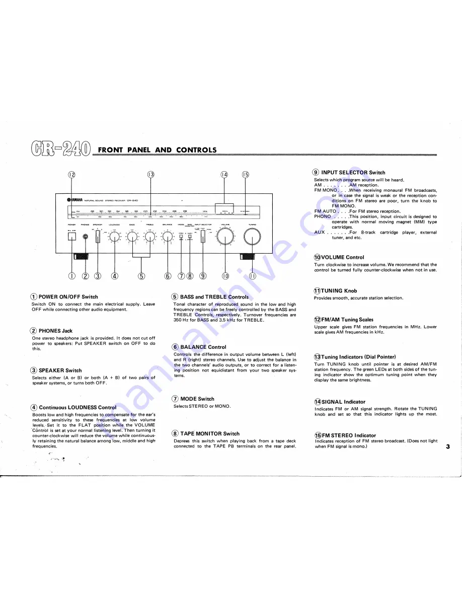 Yamaha CR-240 Owner'S Manual Download Page 3